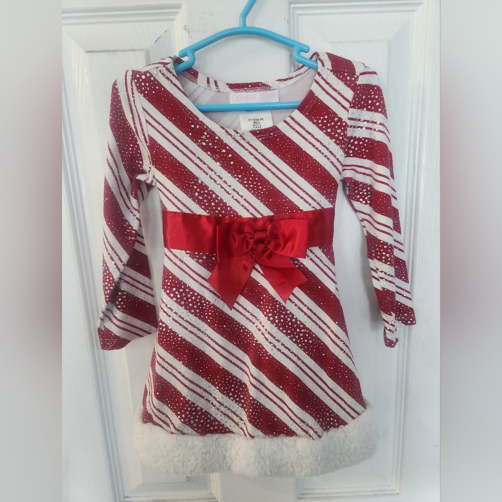 Bonnie Baby Candy Cane sequins Christmas Dress